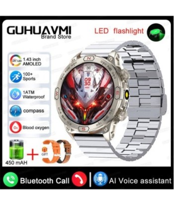 Outdoor Smart Watch 1.43 Inch Screen 1ATM Waterproof Bluetooth Call GPS Motion Trajectory Watch for Android IOS