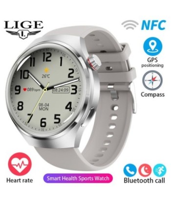 LIGE Smart Watch 4 Men IPS Screen Bluetooth Call GPS Tracker NFC Access Control Heart Rate Blood Sugar Smartwatch