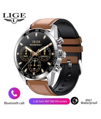 LIGE Smart Watch Men IP67 Waterproof AMOLED HD Screen Bluetooth Call Full Touch Smartwatch Business Bracelet