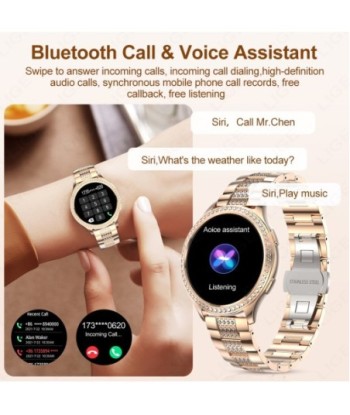 LIGE 1.32 Inch Smart Watch Women Bluetooth Call AI Voice Assistant Customized Face Health Monitor Smartwatch