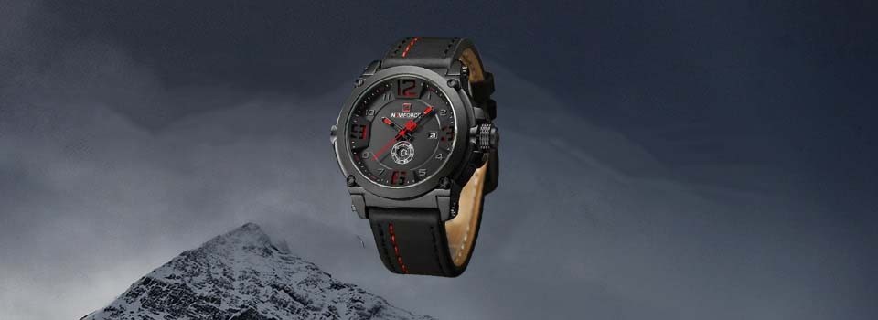 NAVIFORCE Men's Watches Top Brand Luxury Leather Strap Quartz Watch Men Waterproof Sports Watches